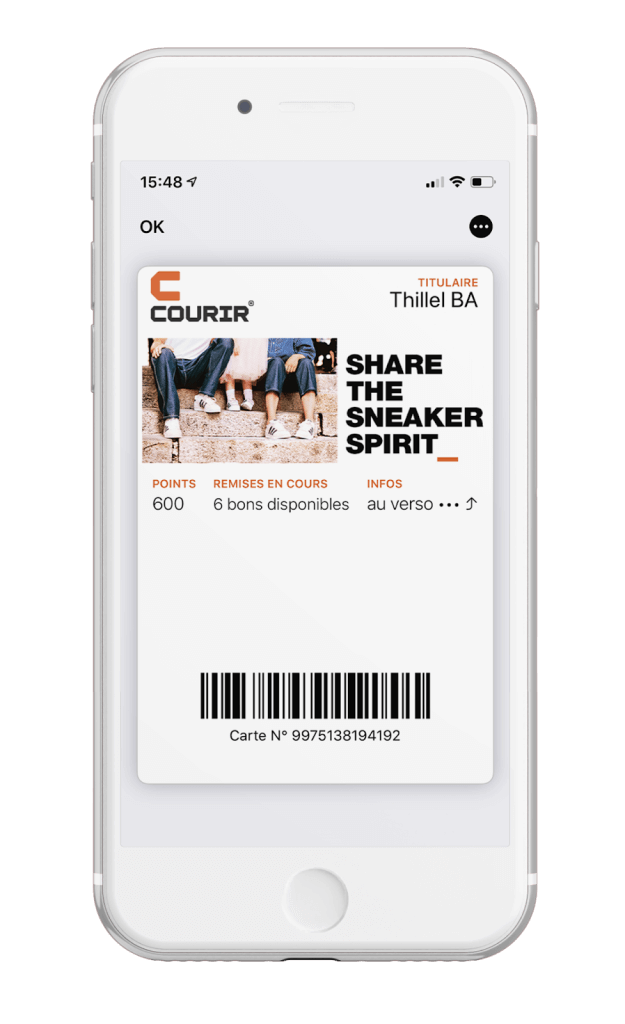 Mobile Wallet Marketing der Marke Courir